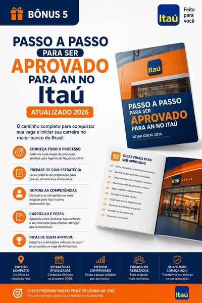 Mockup do Passo a Passo para ser Aprovado para AN no Itaú